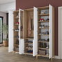 Hanah Home Soporte para el pasillo Nogal y blanco
